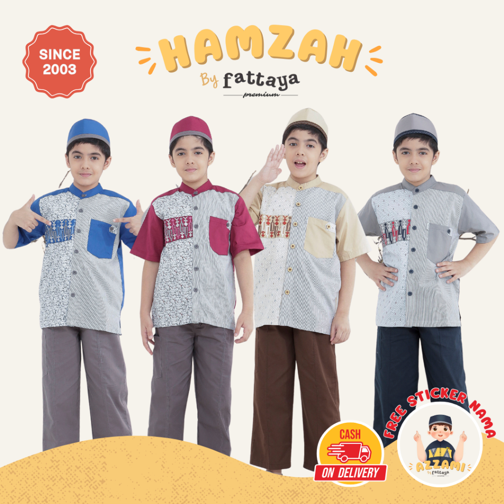 Fattaya Premium Koko Anak Hamzah - Baju Muslim Laki-laki Busana Putra Islami untuk Buah Hati Setelan