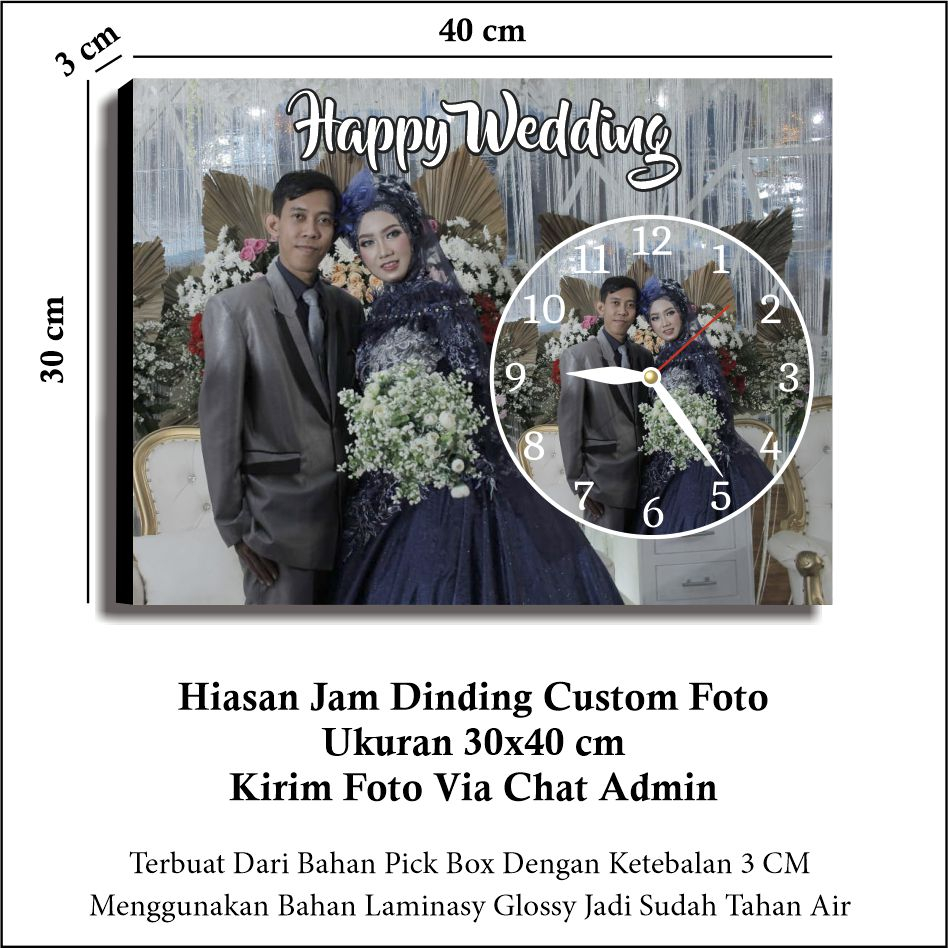 AK 71 - Hiasan Jam Dinding Custom Foto  / Hiasan Dinding  Rumah / Hiasan  Kamar / Custom Foto Dan Na