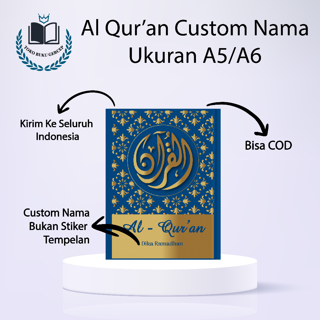 Bisa Custom Nama | GQ-11 | Quran Terjemahan Ukuran A5 A6 | Al Quran Transliterasi Arab-Latin