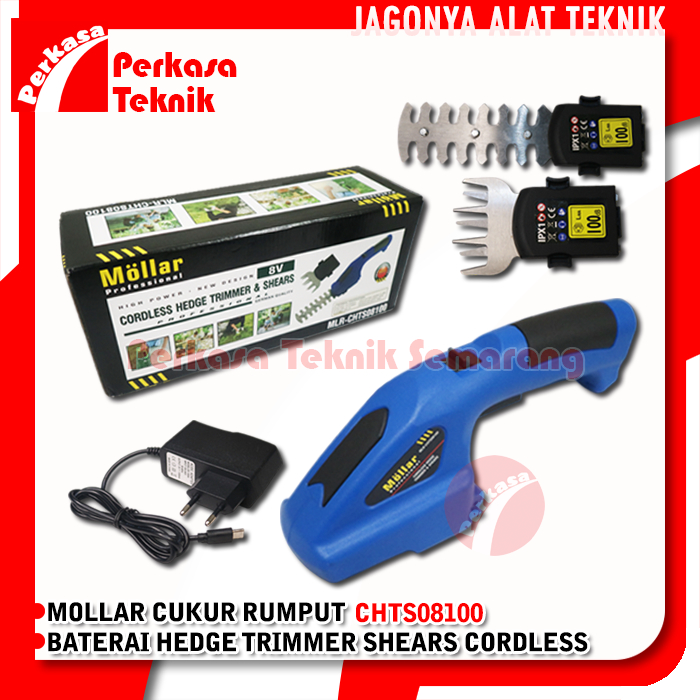 MOLLAR CHTS08100 Cukur Rumput Baterai Hedge Trimmer Shears Cordless
