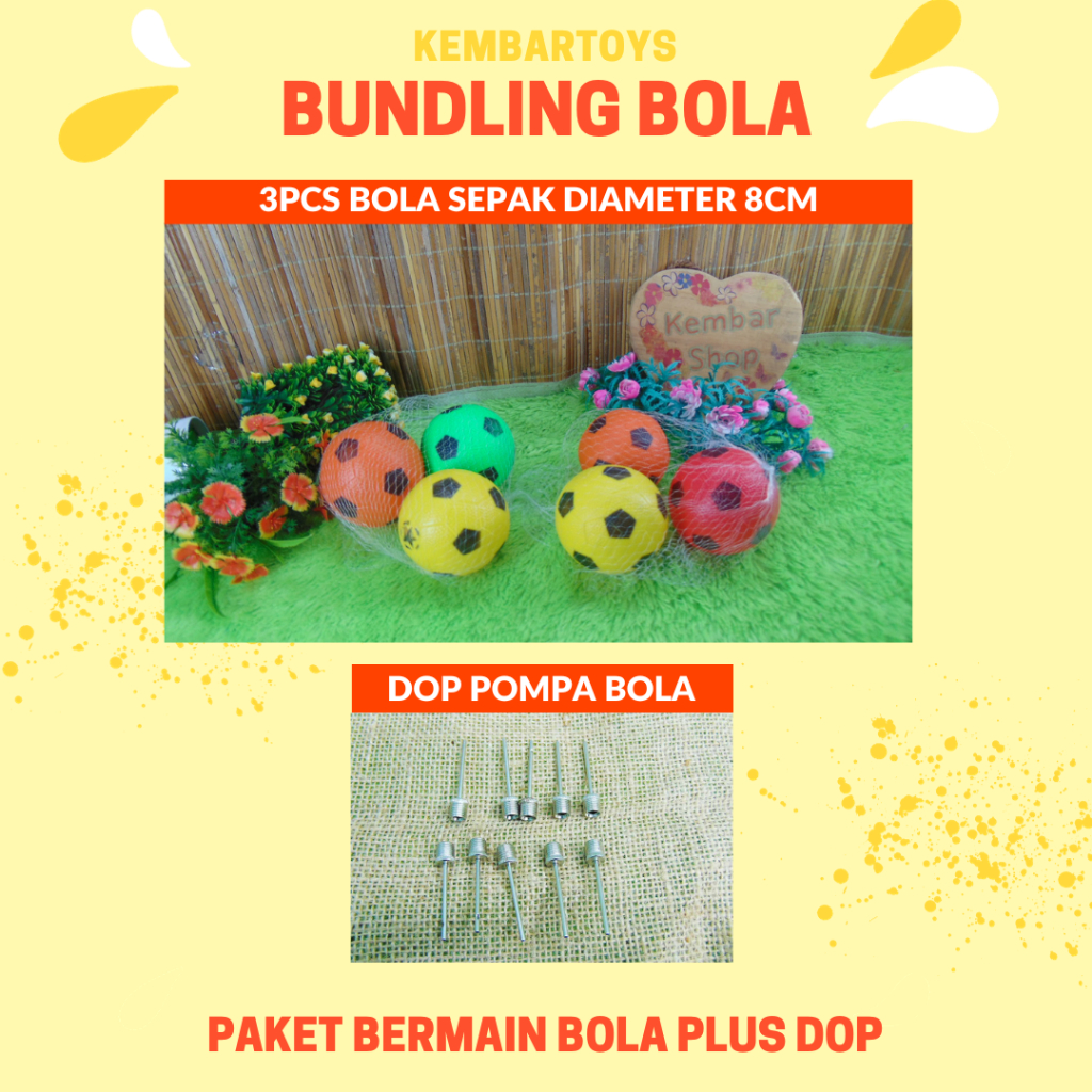 DOP BUNDLING BOLA DOP POMPA Paket Bola Berduri Sepak Bola Sensori Basket Ball