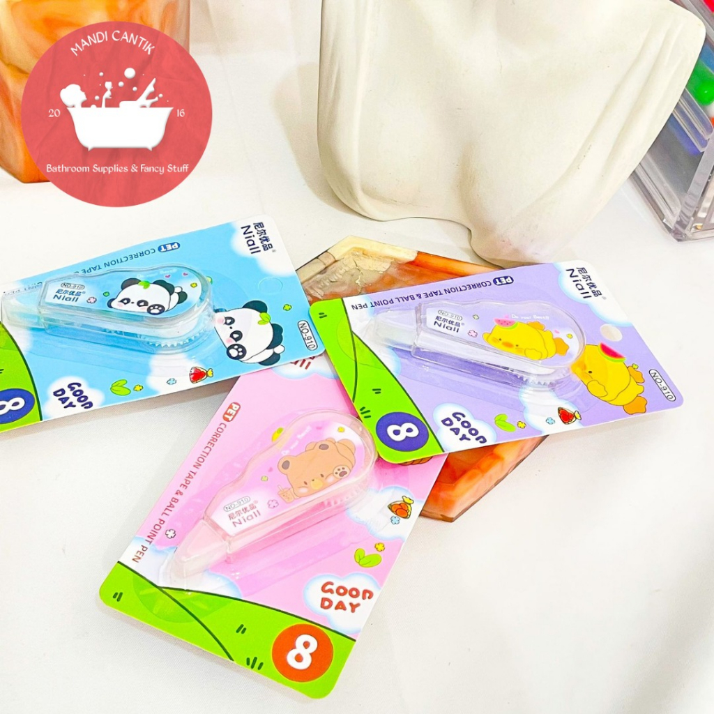 CORRECTION TAPE TIPE X NIAL GOOD DAY ZOO ANIMAL LUCU CT-1001 COD ALAT TULIS SEKOLAH AESTHETIC