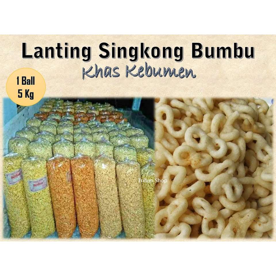 

TERLARIS!!! 1 Ball Lanting Bawang Singkong Berbagai Varian Rasa Asli Kebumen Original Renyah Asin Gurih/Cemilan Khas Kebumen Aneka Rasa