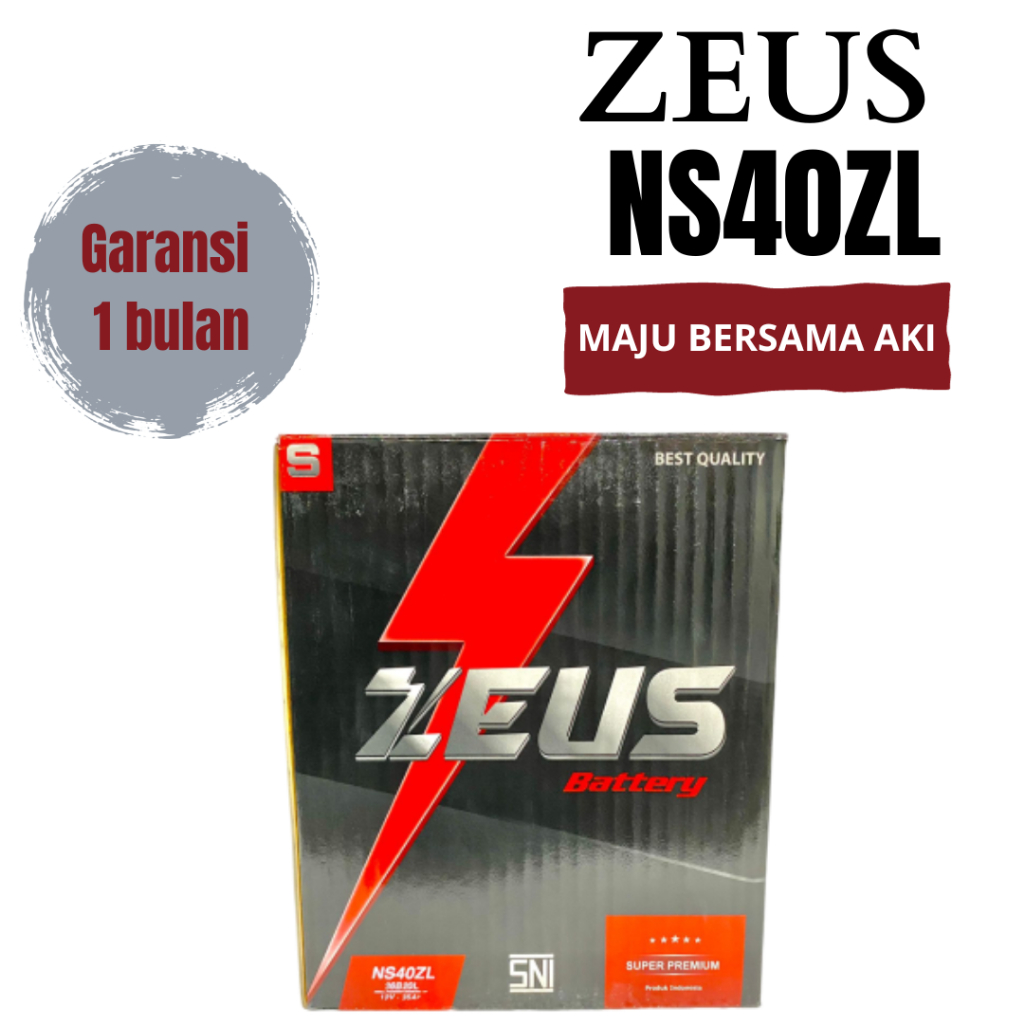 Aki mobil honda mobilio ns40zl Zeus Extra Power Accu Basah