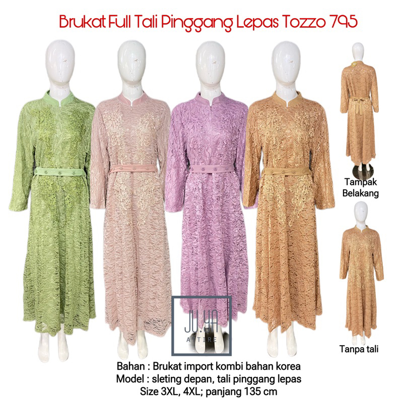 Gamis Brukat Full Tali Lepas Tozzo 795