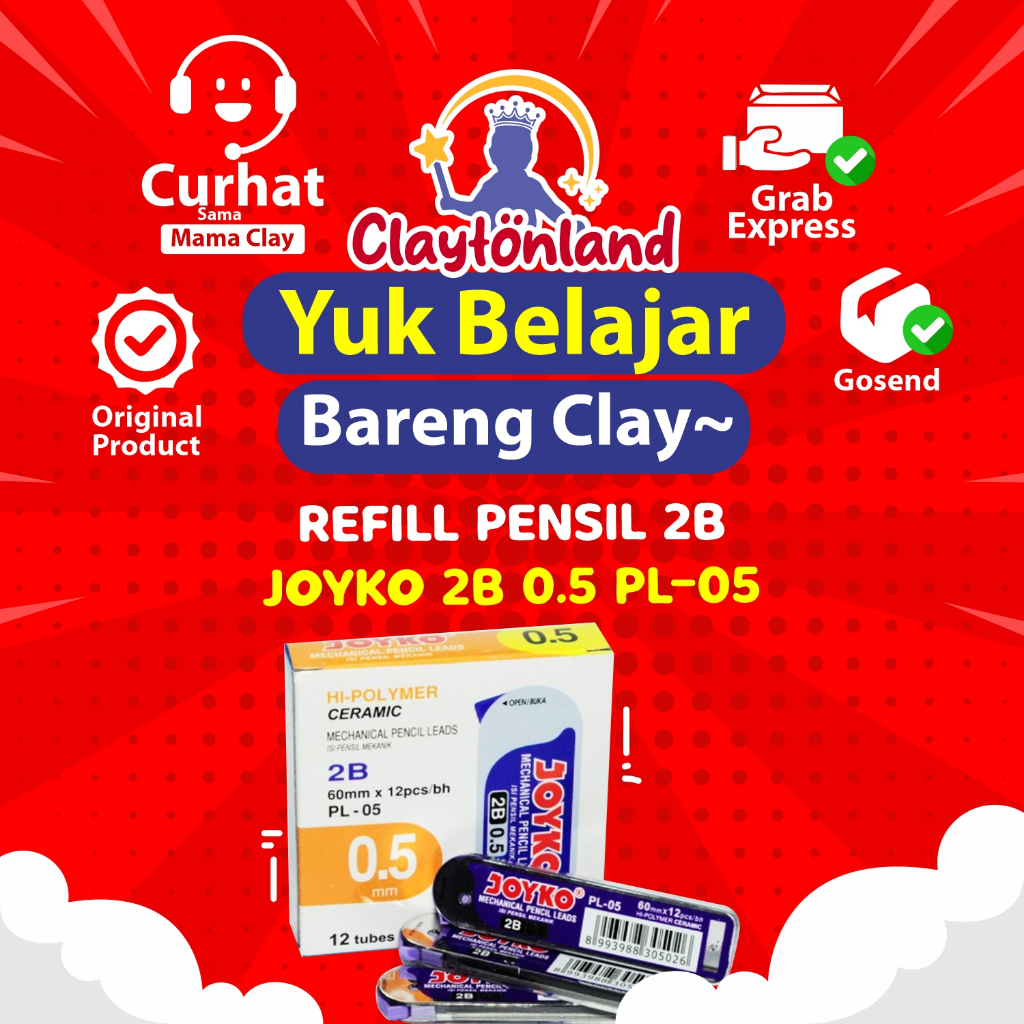 

ISI PENSIL MEKANIK JOYKO 2B 0.5 PL-05 / PENSIL LEAD / REFILL PENSIL 2B