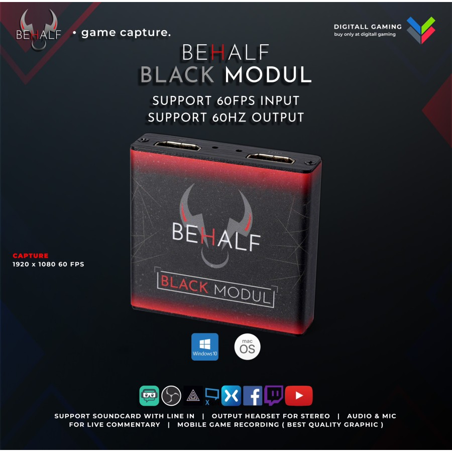 BEHALF BLACK MODUL GAME CAPTURE / VIDEO CAPTURE LIVE STREAMING GAME