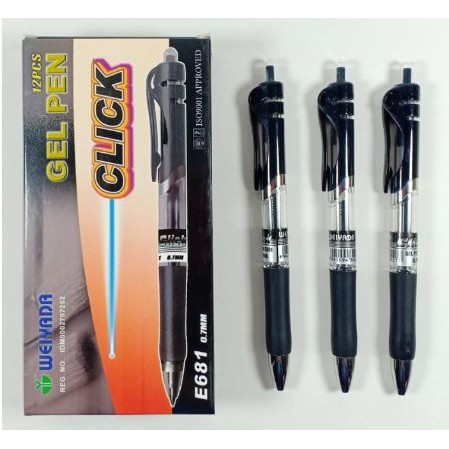 

BOLPOIN WEIYADA HITAM DAN BIRU 0.7mm / Bolpoint/Ballpen/Pulpen/Gel Pen Weiyada E681 0.7mm