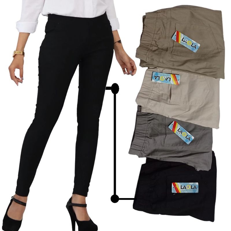 Celana Chino Wanita Bahan Melar Elastis Elizabeth Pants