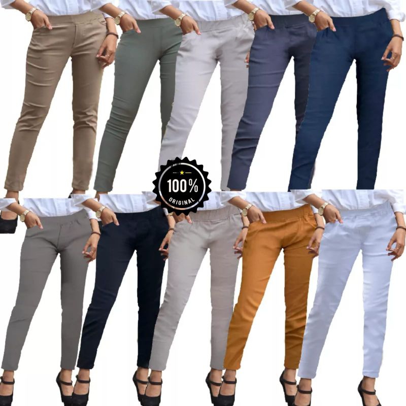 Celana Chino Wanita Bahan Melar Elastis Elizabeth Pants