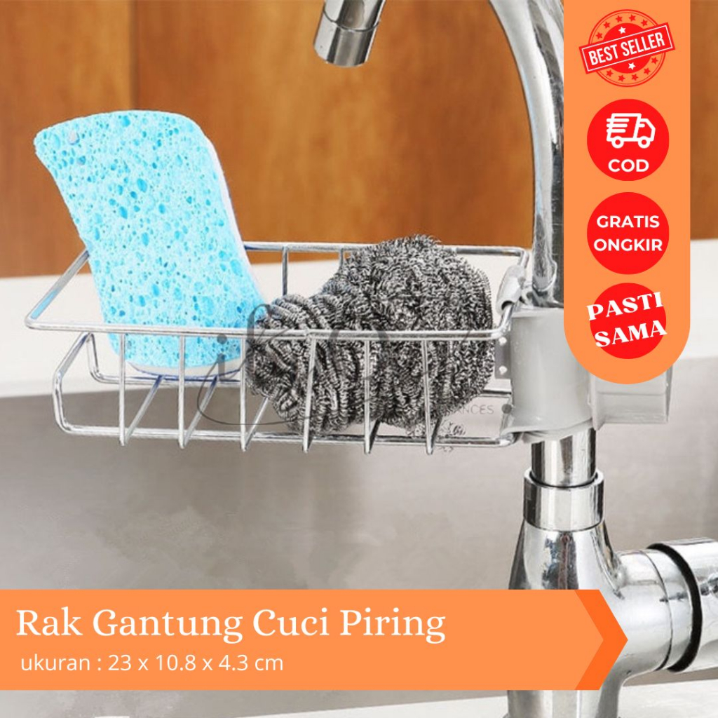 STOUGE RAK GANTUNG SABUN CUCI PIRING GANTUNGAN BARANG KERAN AIR TIRISAN SPONS CUCI