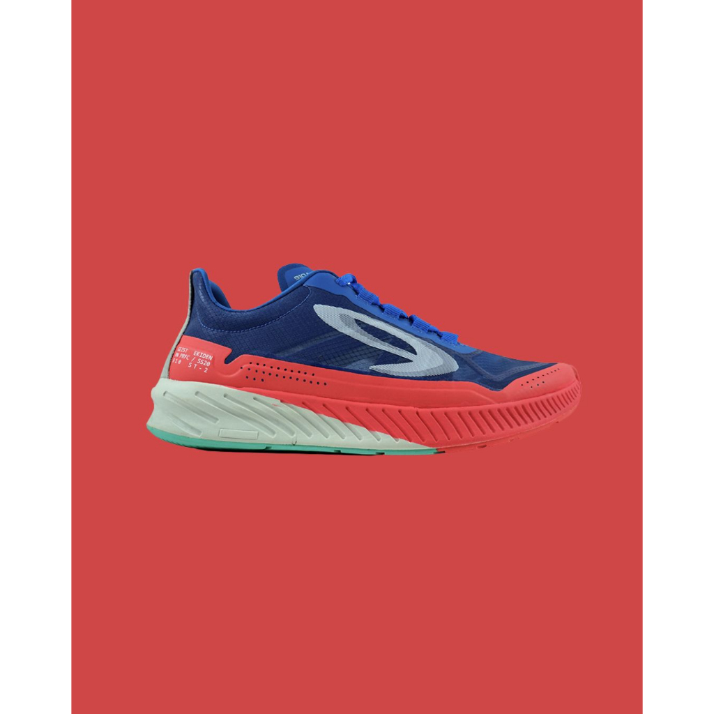 sepatu olahraga running 910 nineten Geist ekiden 1.0 biru teal merah coral