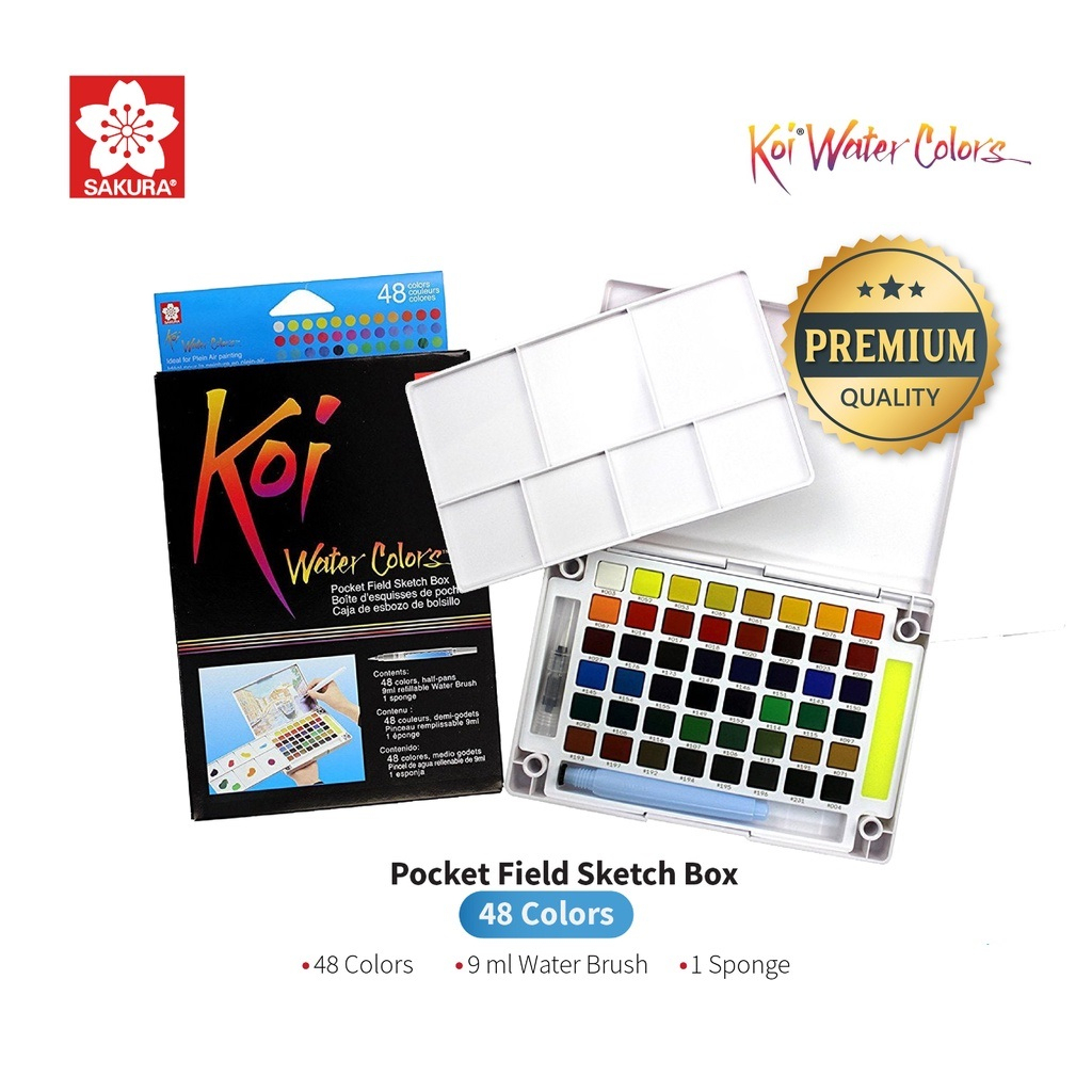

BN - Cat Air Sakura Koi Watercolor 48 Pocket Field Sketch Box