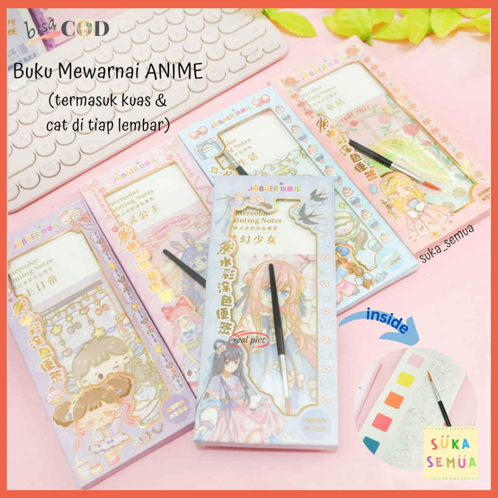 

Buku Mewarnai ANIME - termasuk kuas dan cat air di tiap lembar (12 lembar) // Painting Water Color JBE-30 buku gambar paket lukis melukis drawing - kreativitas sekolah KTK anak laki & perempuan - mainan cowok cewek - kartun Jepang ( COD instant Bandung )