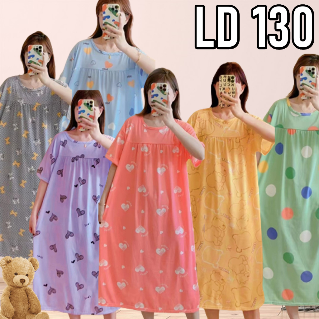[SATUAN DAN PAKET] Daster Kerut JUMBO LD 130 PB 110 Baju Tidur Wanita Dress Motif