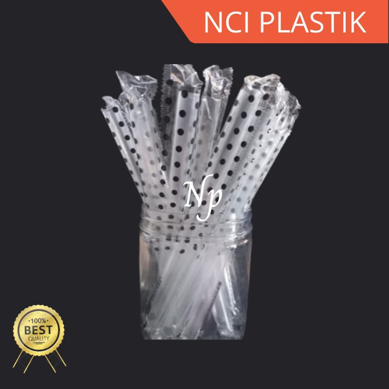 Sedotan plastik bening 12 mm