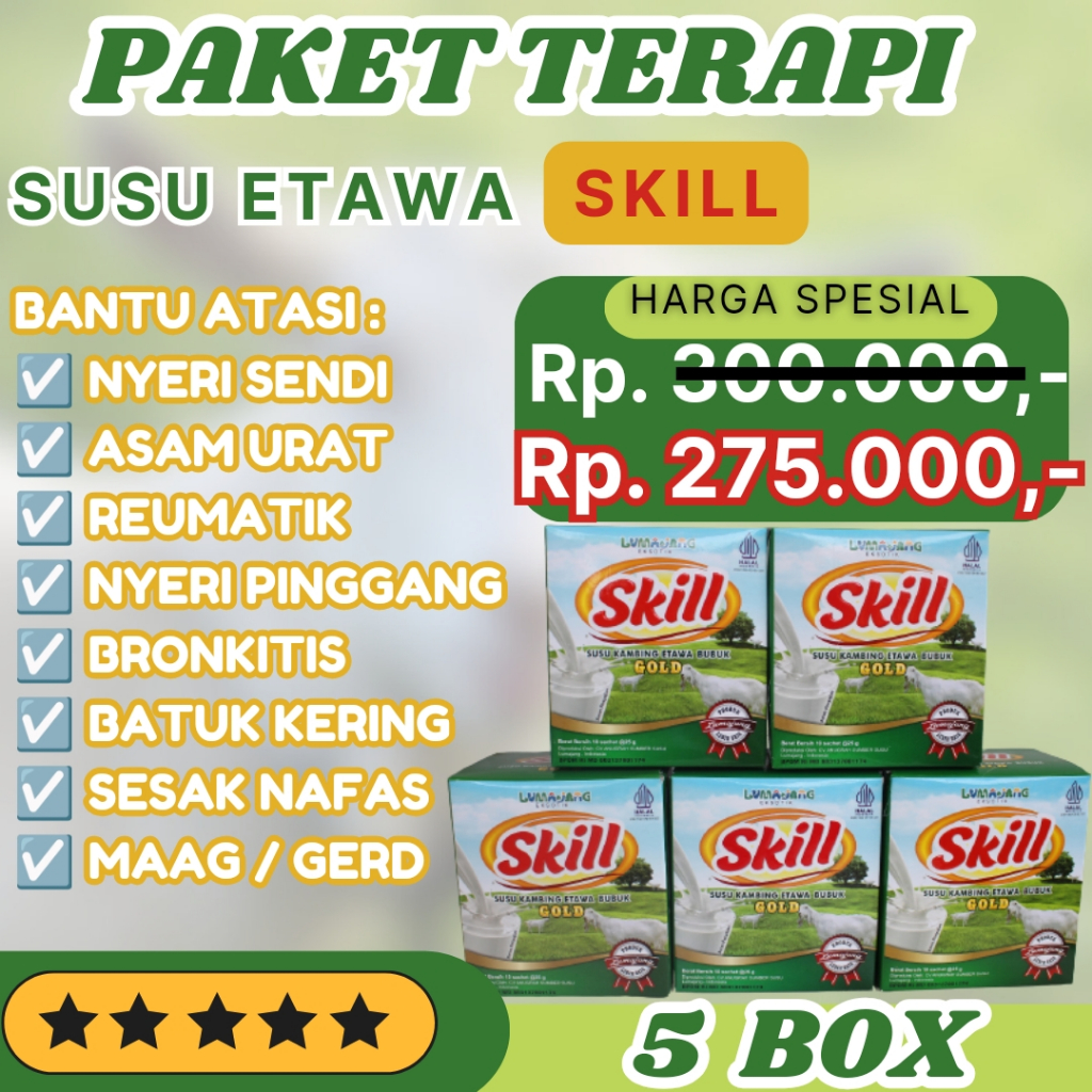 

PAKET HEMAT SUSU ETAWA BEBAS SESAK NAFAS DAN BATUK KERING ISI 5BOX