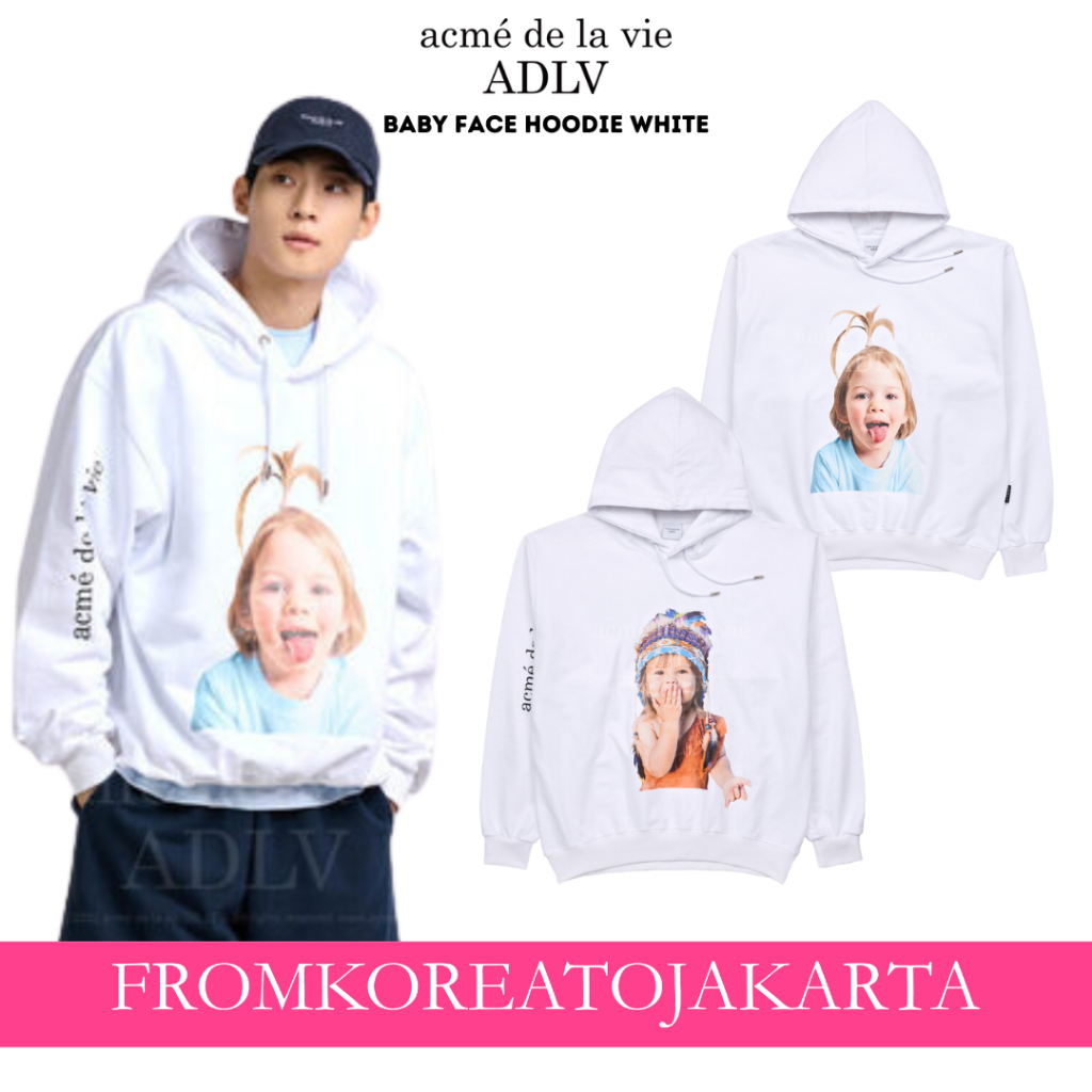 ADLV BABY FACE HOODIE WHITE