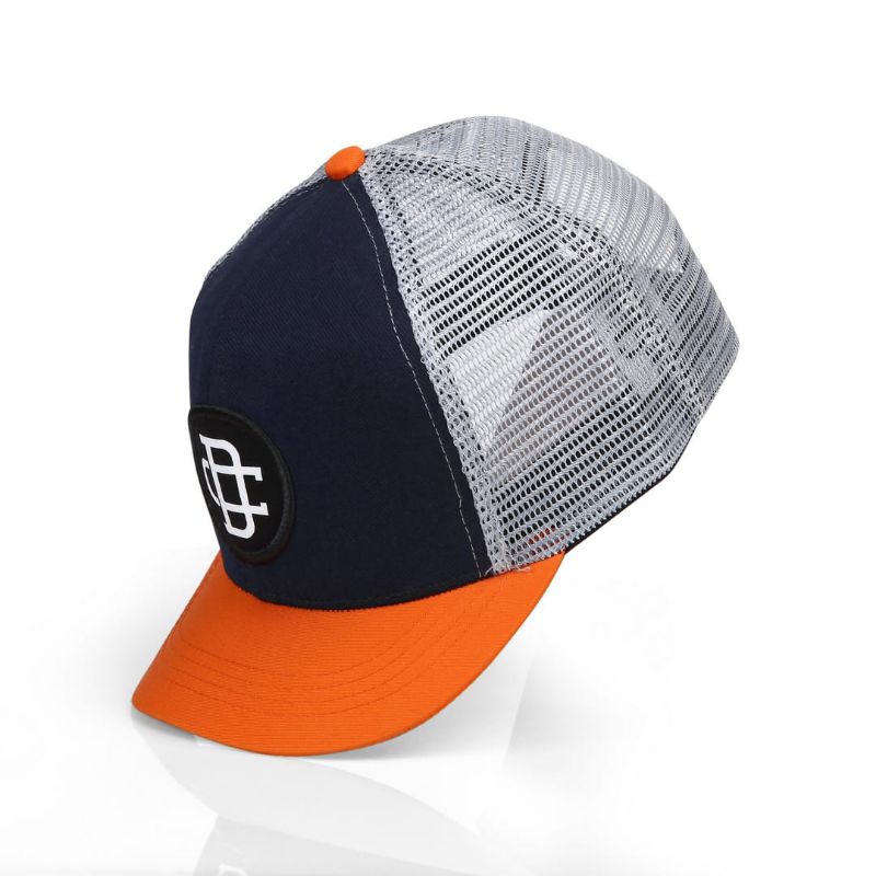 Topi Pria Jaring Lidah Pendek Oren Navy Lingswers