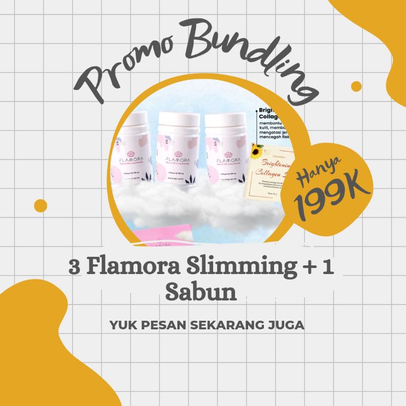 Pelangsing Badan Cepat dan Ampuh Bpom Flamora Slimming Paket Bundling 3 Flamora Slimming + 1 Sabun