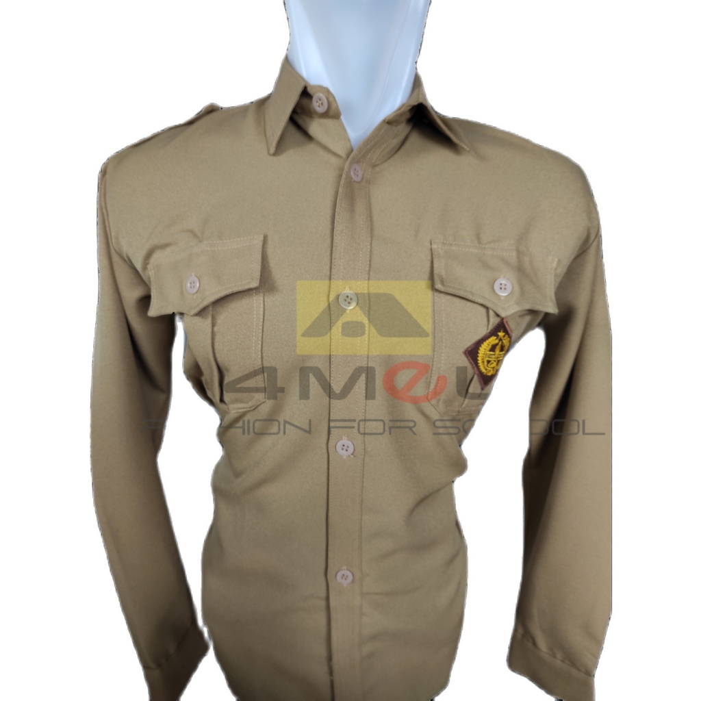 Baju pramuka lengan panjang Kain Rapilo/Larici untuk laki laki SERAGAM SEKOLAH