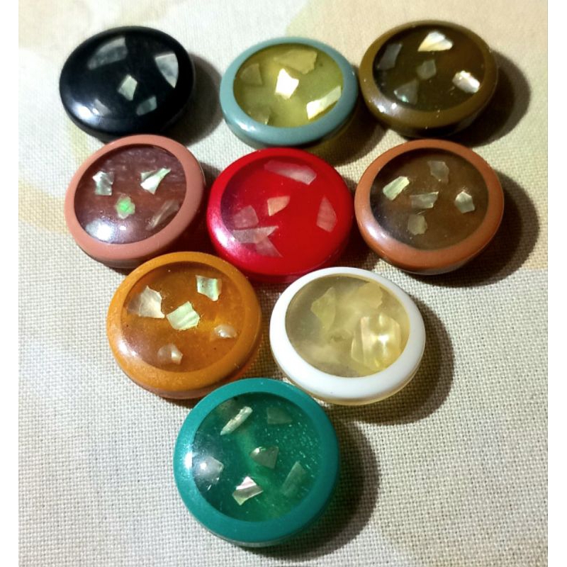 kancing hias baju cantik Kerang / kancing hias korea 15mm isi 12pcs