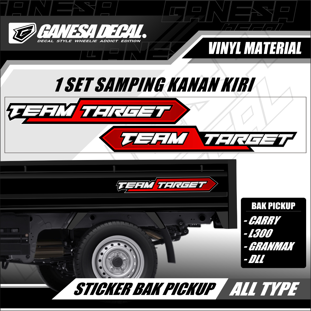Stiker Bak Pick Up Sticker Striping Lis Body Pick Up GRAND MAX CARRY L300 Flat Deck Variasi Terbaru 