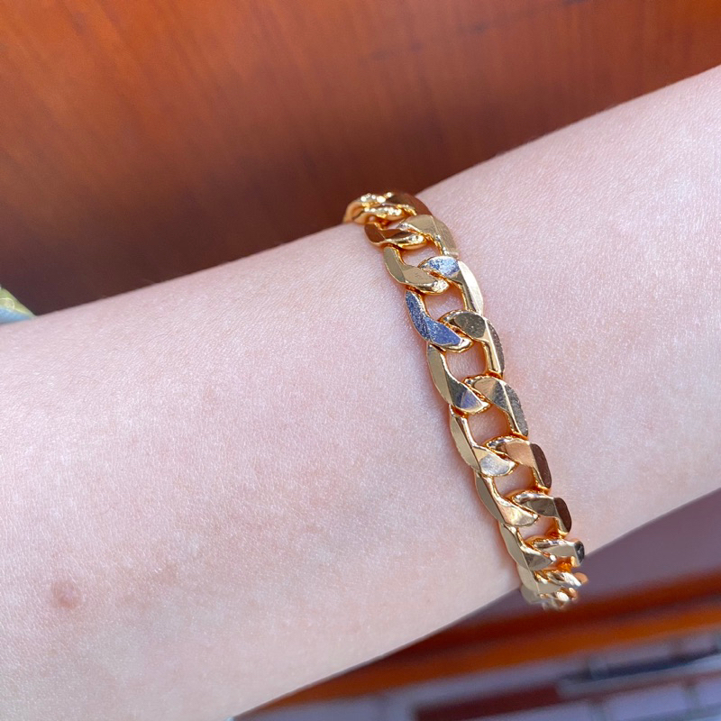 gelang rantai polos aksesories lapis emas