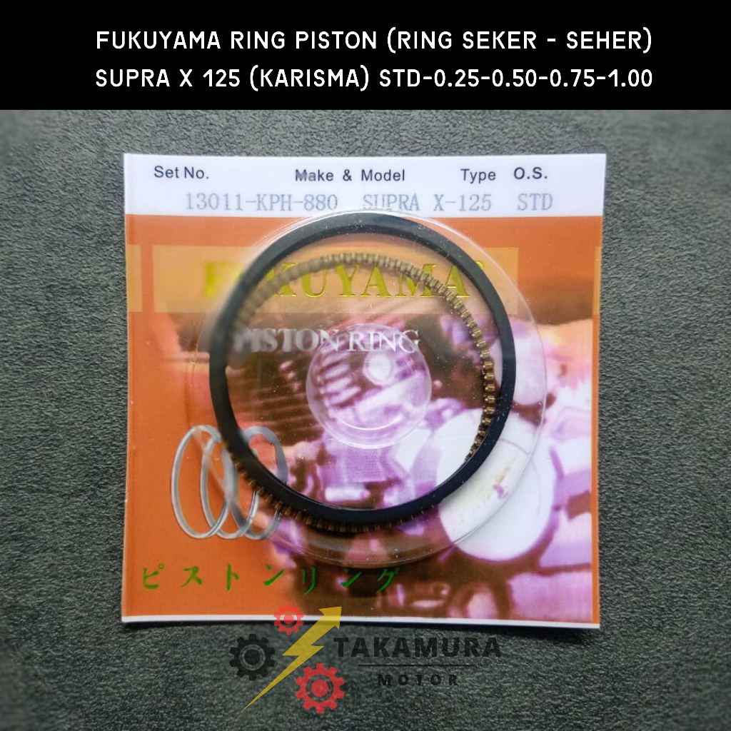 Fukuyama Ring Piston Seher Seker Honda Supra X-125 Supra X 125 - FI F.I F-I Injection Inject Injek -