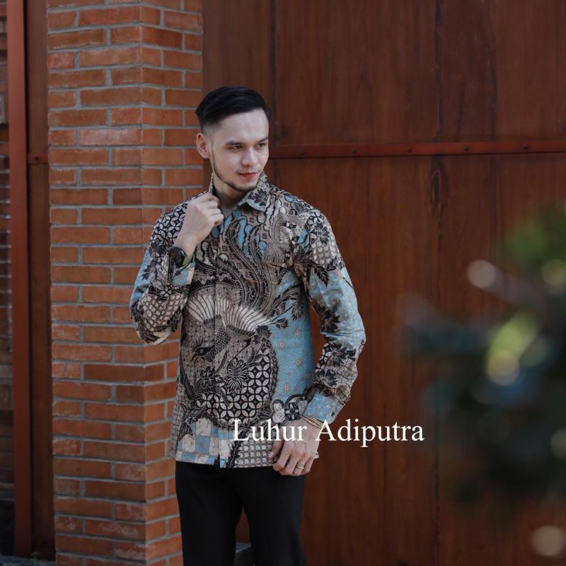 Batara Iceblue Kemeja Batik Katun Prima Premium Solo Anak Muda Modern Luhur Adiputra