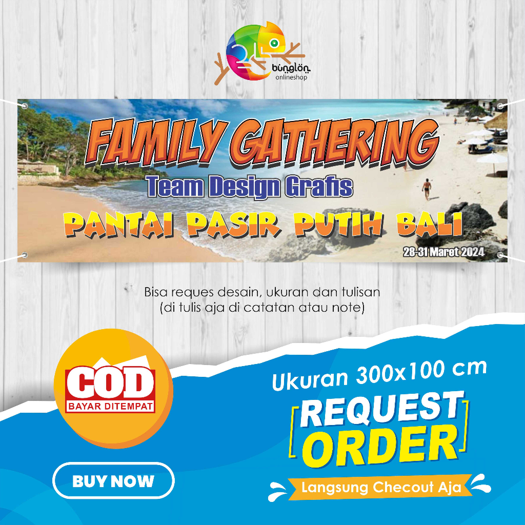 Size 300x100 Spanduk Family Gathering, Banner Gathering Akbar