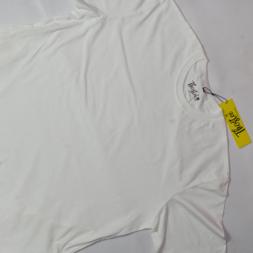 Thostee T-Shirt Kurta Baju Muslim Premium Cotton Combed 30's-White