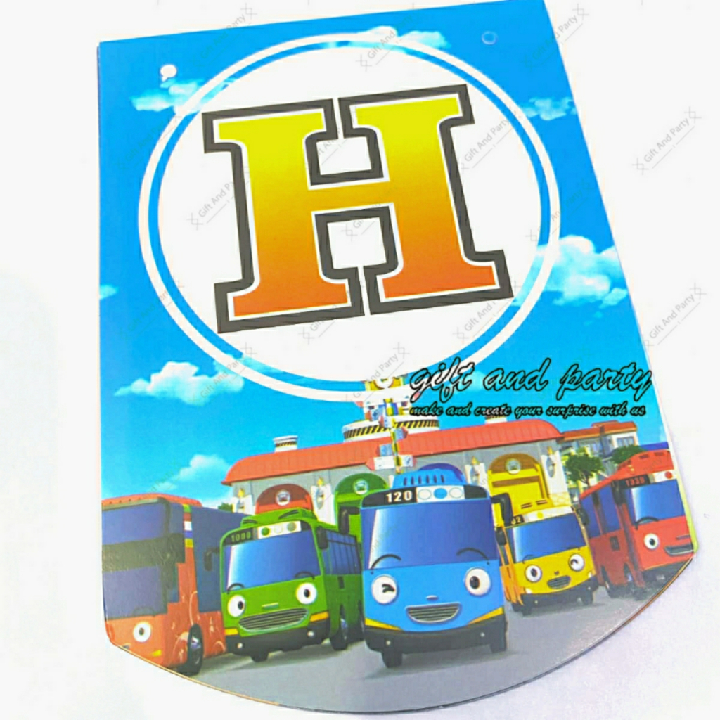 Banner Happy Birthday Tayo / Bunting Flag Karakter Tayo / Banner Tayo #3
