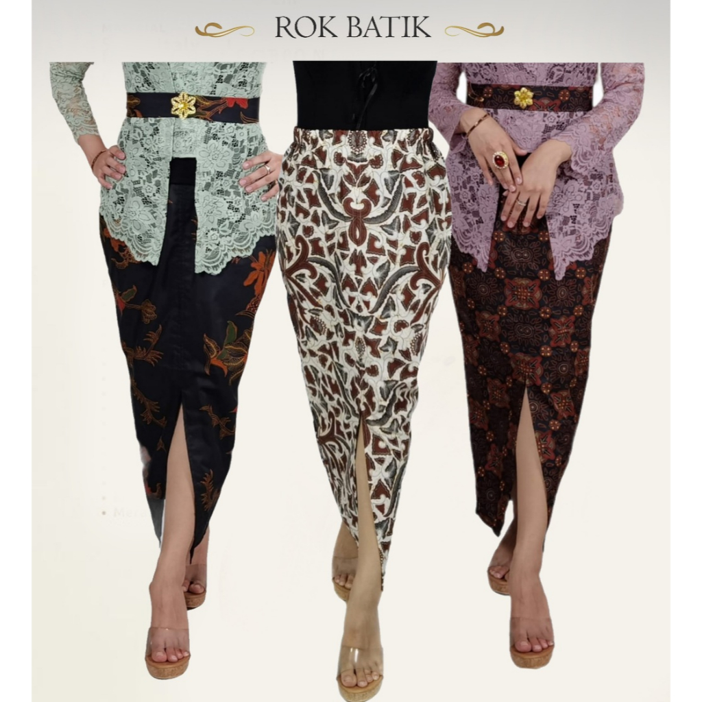 Rok Batik Modern Bawahan Kebaya Span Panjang Belah Depan atau Belakang untuk Wisuda Kondangan