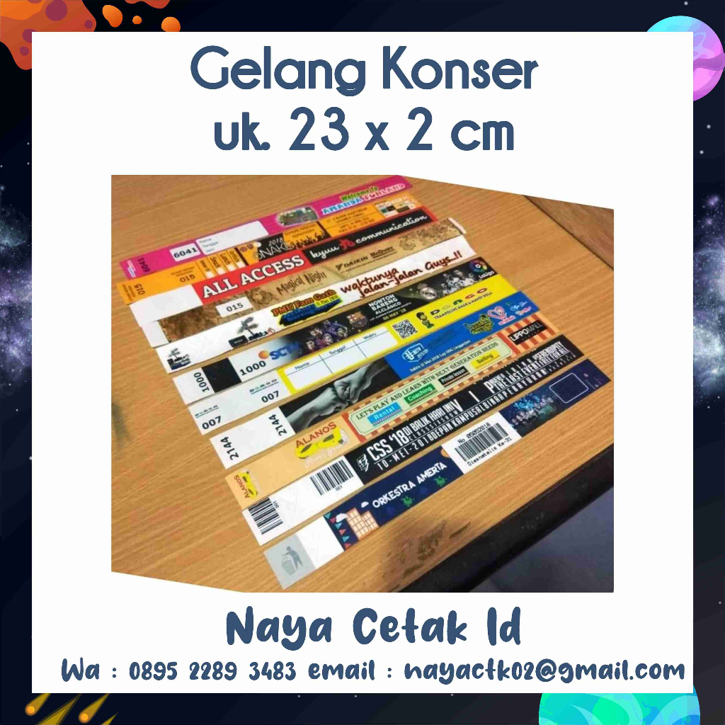 

Tiket gelang konser event custome uk. 23 x 2 cm