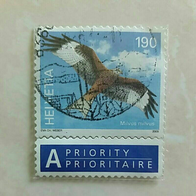 

(AA) Perangko Swiss 2009 Birds - Red Kite (Milvus milvus) 190 ct Used