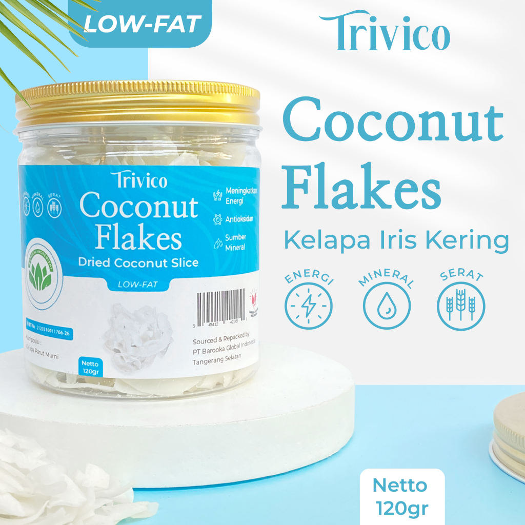 

TRIVICO DRIED COCONUT FLAKES ORGANIC | KELAPA SERUT KERING PREMIUM | KELAPA IRIS KERING PREMIUM