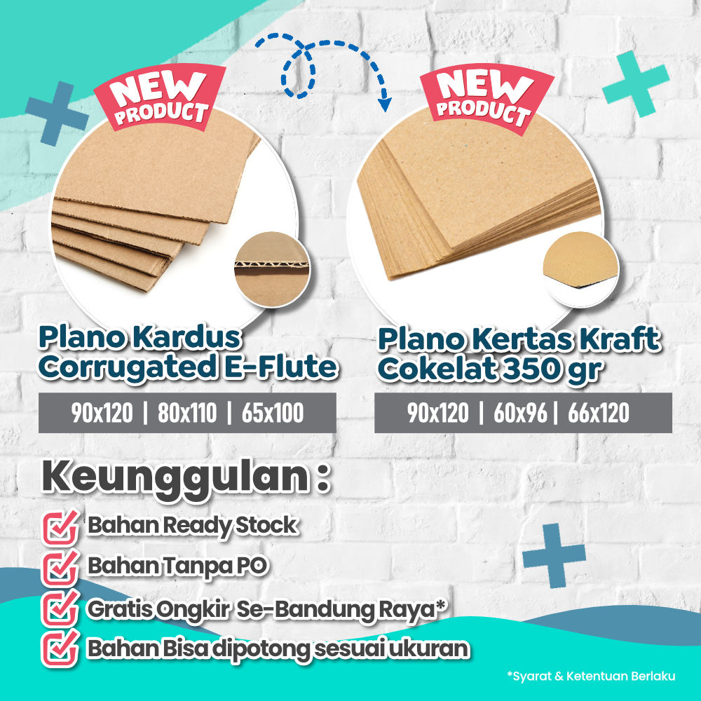 

KARDUS LEMBARAN BARU uk 45X60 cm | BAHAN CORRUGATED E FLUTE | PACKING KARDUS |