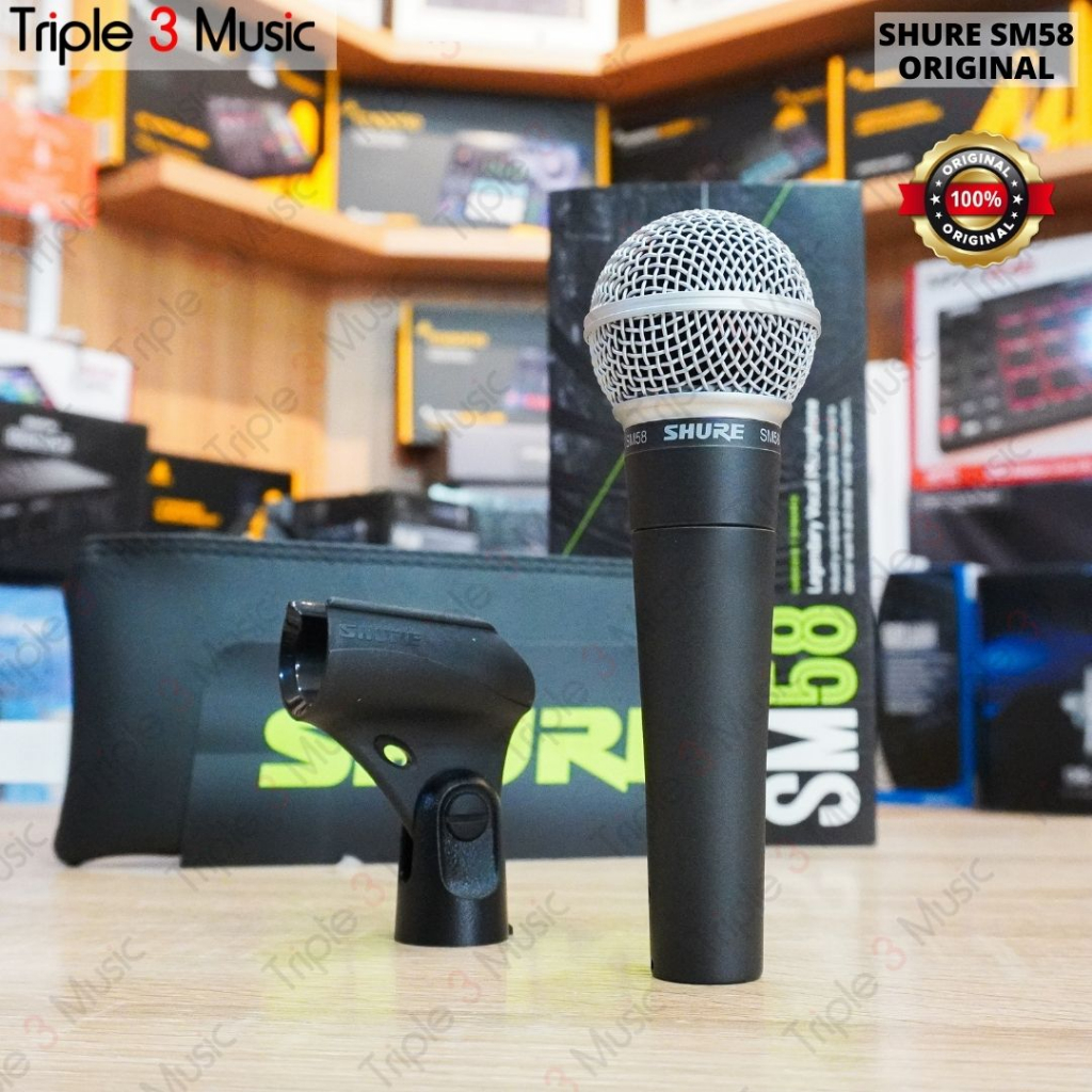 Shure SM58 Mikrofon Dinamis Kardioide Hitam