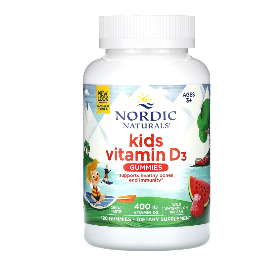 Nordic Naturals, Kids Vitamin D3 Gummies Wild Watermelon, 120 Gummies