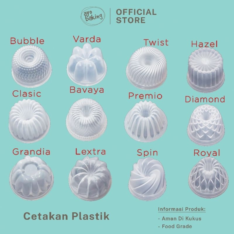 Cetakan Plastik Kukus | Cetakan Plastik Puding | Cetakan Kue Kukus | Cetakan Puding
