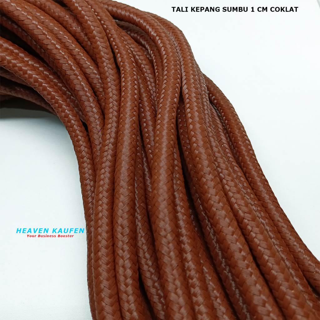 Tali Kepang Sumbu Diameter 1 cm Warna Coklat Untuk Tali Tote Bag Tas Serut Drawstring Dll Meteran