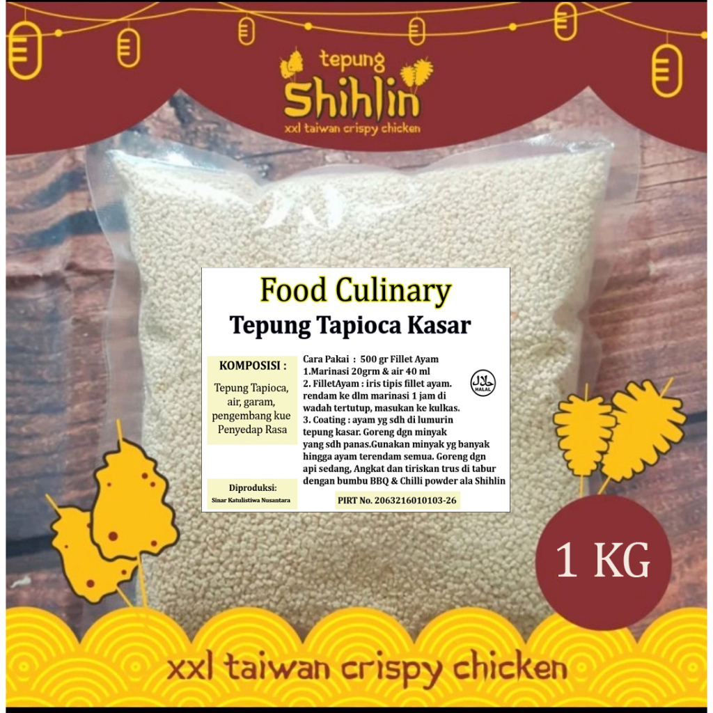 

Tepung Shihlin kasar 1 Dus 10 kg - Tepung Crispy Shihlin Tapioca Kasar 10kg