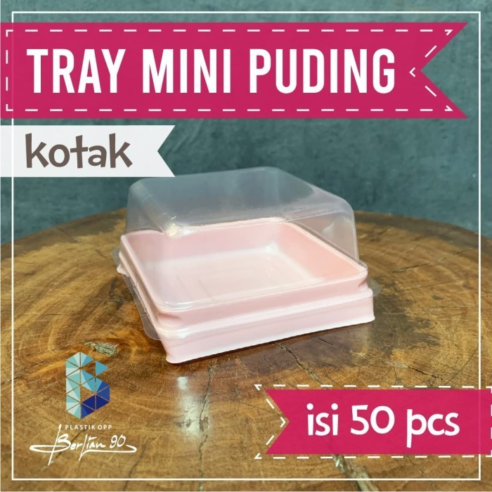 Mika kotak  Muffin mini kue brownies kotak plastik isi 50 pcs / Mika Kotak Pancake / Mika Puding