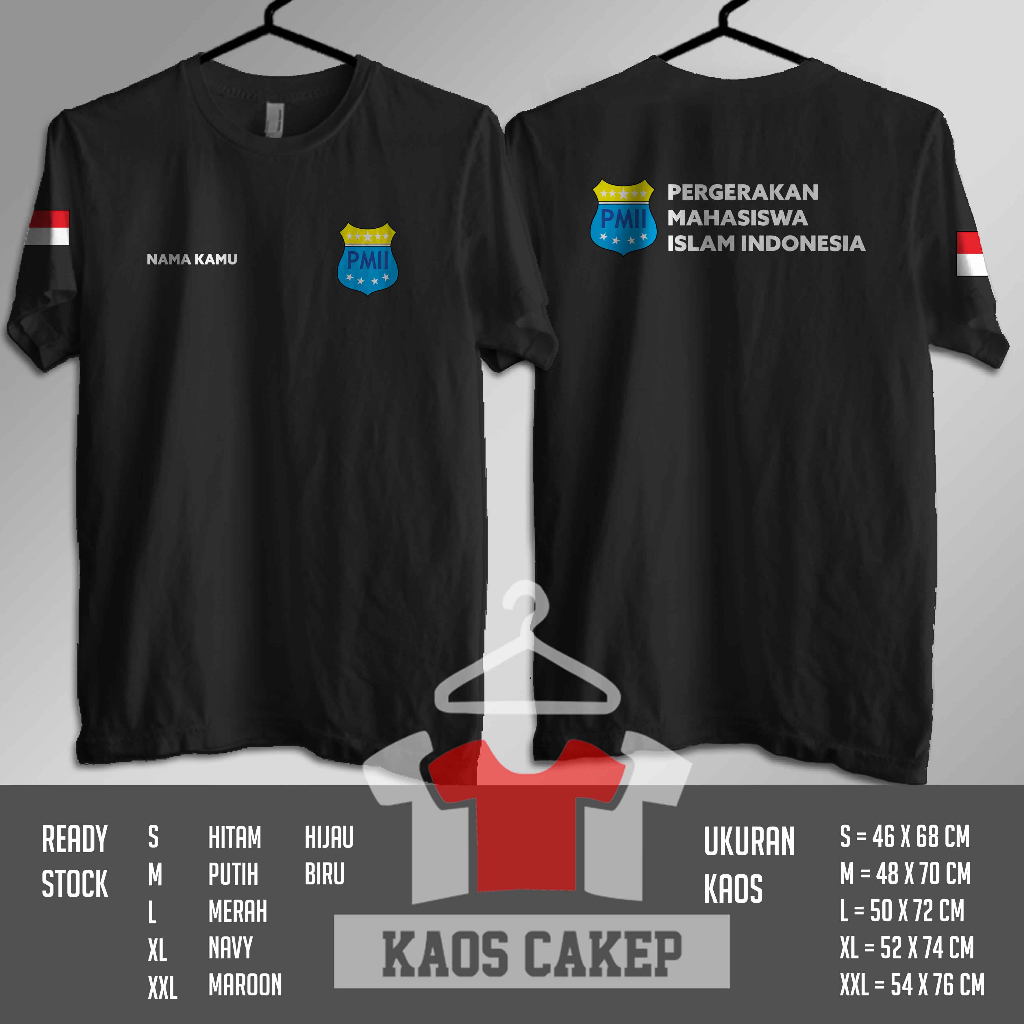 Kaos PMII Pergerakan Mahasiswa Islam Indonesia Gratis Nama Baju Distro