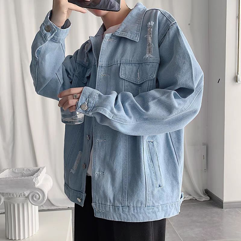 Jaket Jeans Denim Light Blue Korean