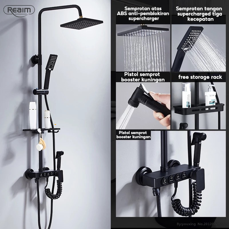 Shower set 4 Fungsi Panas-Dingin Dengan Faucet / Shower Mandi Set Stainless / shower kamar mandi / S