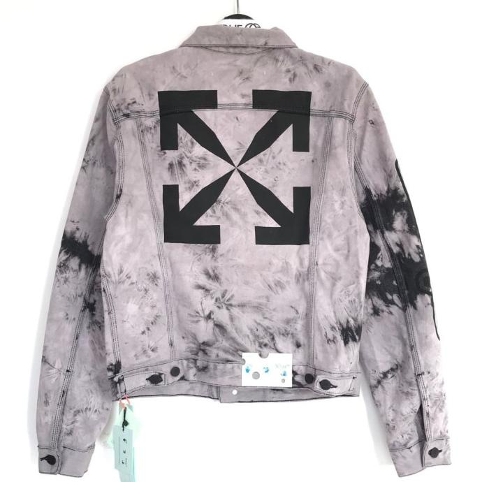 Off White Pivot Tie Dye Denim Jaket Black 100%