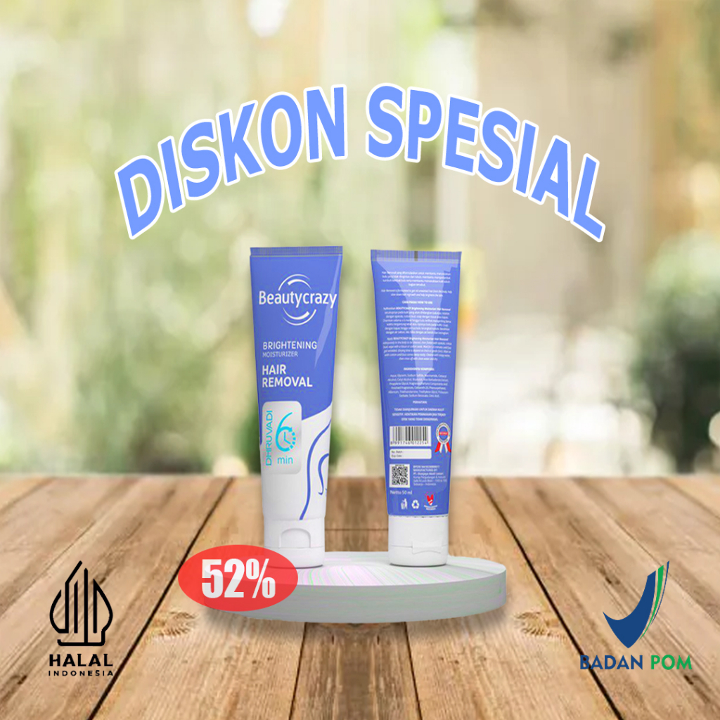 Beutycrazy Brightening Moisturizer Hair Removal Cream Krim Perontok Bulu Krim Penghilang Bulu Ketek