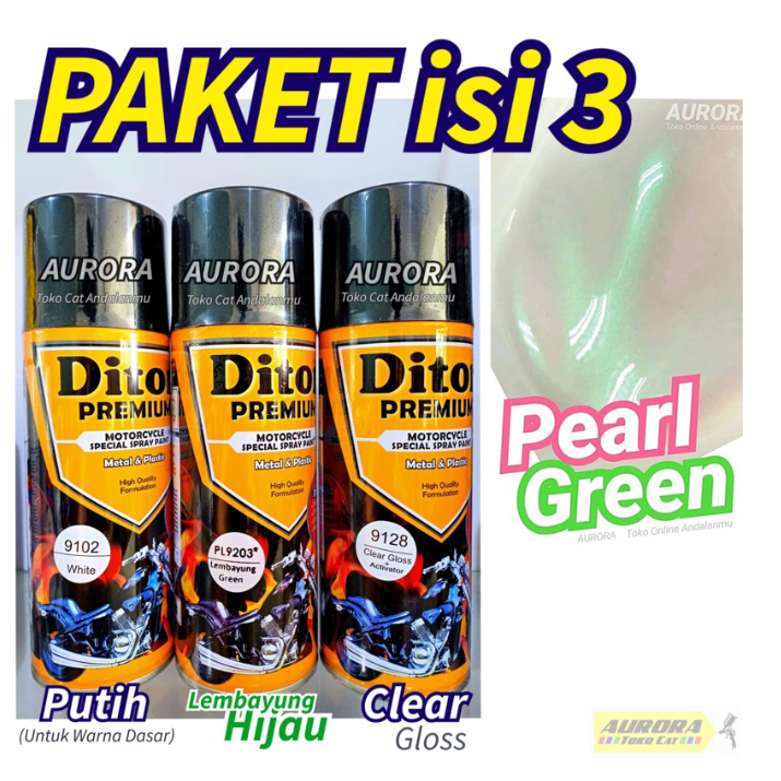 PAKET Diton Premium Lembayung Green PL9203 Lembayung Hijau PL 9203 | cat semprot spray sepeda motor 
